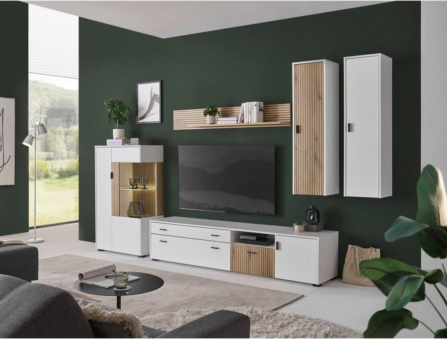 INOSIGN Wandmeubel Hudson met moderne groevenlook handgrepen van metaal (zwart) breedte 328 cm (set 5-delig) - Foto 6