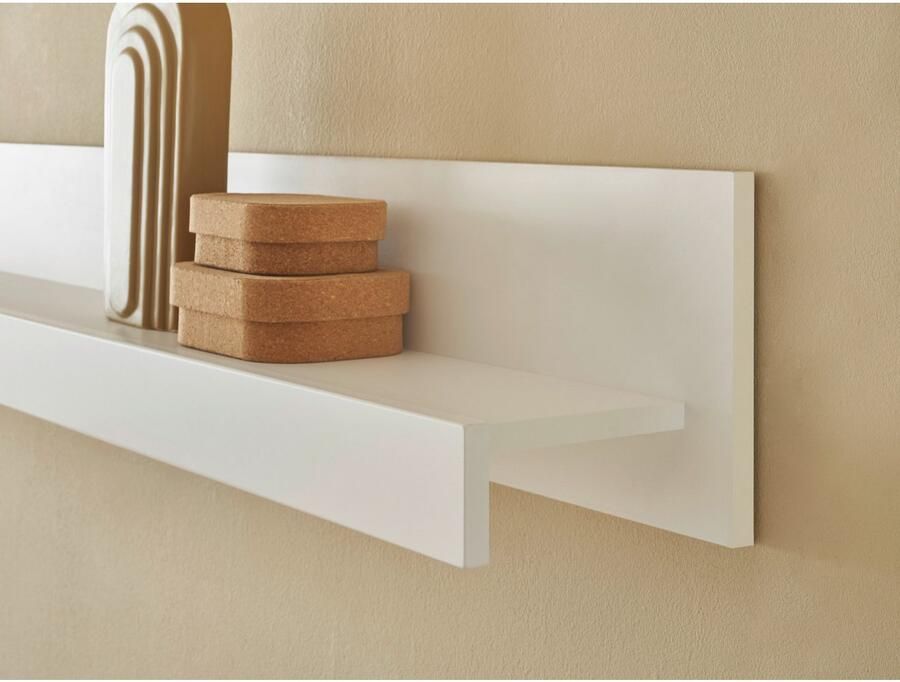 INOSIGN Wandmeubel in Mat Wit Woonkamer-set met verwisselbare front bevat vitrine lowboard wandplank tijdloos ontwerp 312 cm breed (set 3-delig) - Foto 3