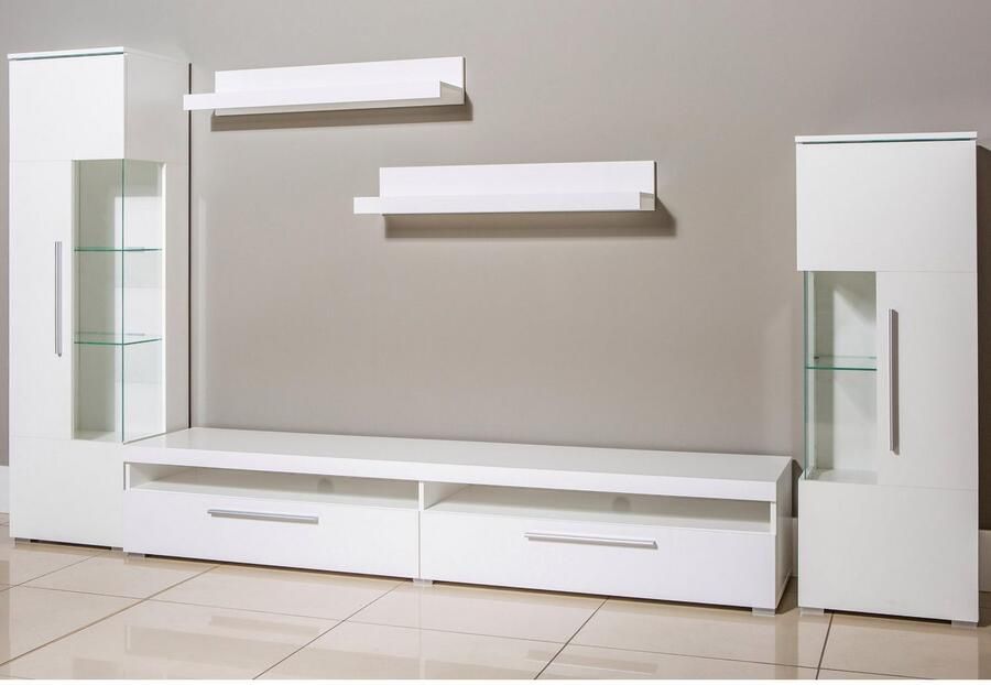 INOSIGN Wandmeubel India breedte 290cm moderne mediastelling zonder verlichting Aanbouwwand (set 5-st 2x vitrine 1 TV-kast 2x wandplank) veel opbergruimte (set 5 stuks) - Foto 2