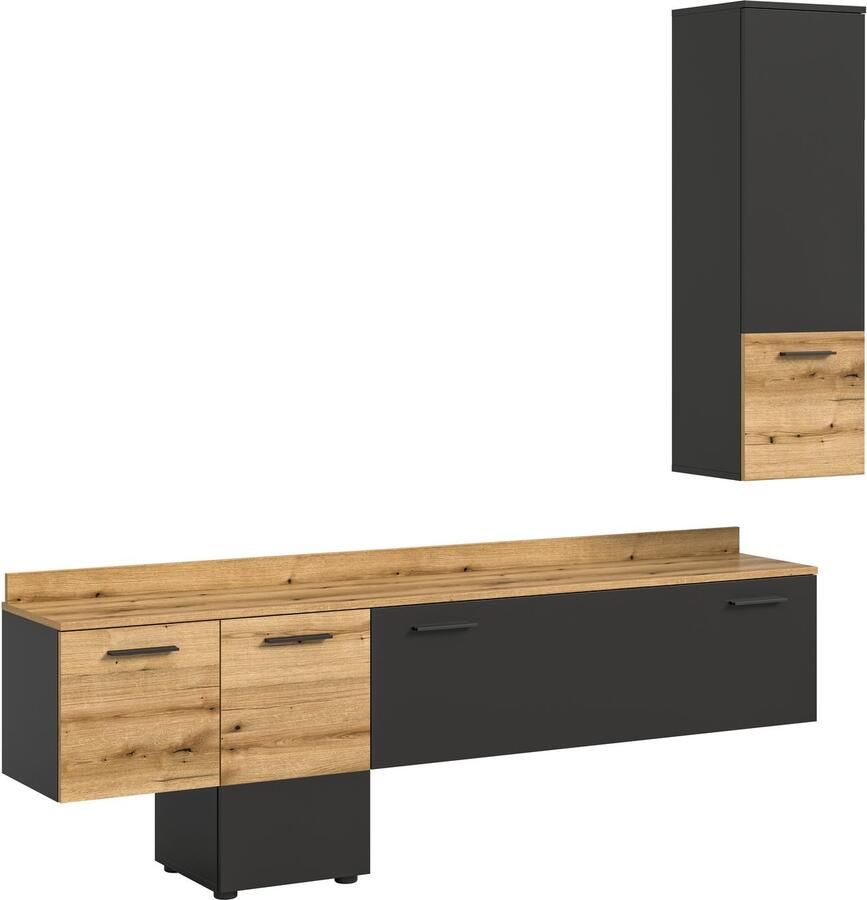 INOSIGN Wandmeubel Laport Breedte 195cm incl. 1 Lowboard met indirecte verlichting & (2-delig) - Foto 2