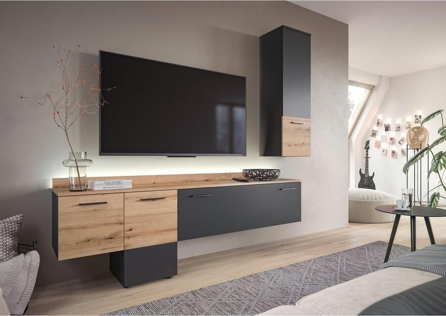 INOSIGN Wandmeubel Laport Breedte 195cm incl. 1 Lowboard met indirecte verlichting & (2-delig) - Foto 4