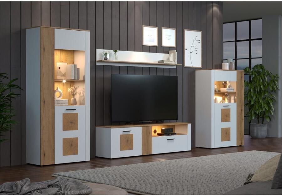 INOSIGN Wandmeubel Linz Woonkamermeubilair met eindhouttoepassingen 360 42 195 cm (4-delig) - Foto 5