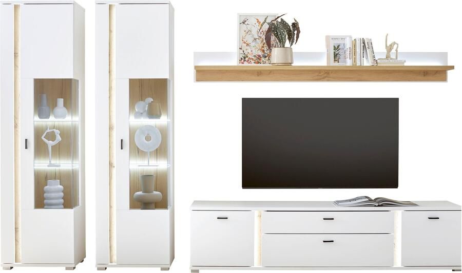 INOSIGN Wandmeubel Long Island in moderne trendkleur inclusief verticale verlichting breedte 330 cm (set 4-delig) - Foto 9