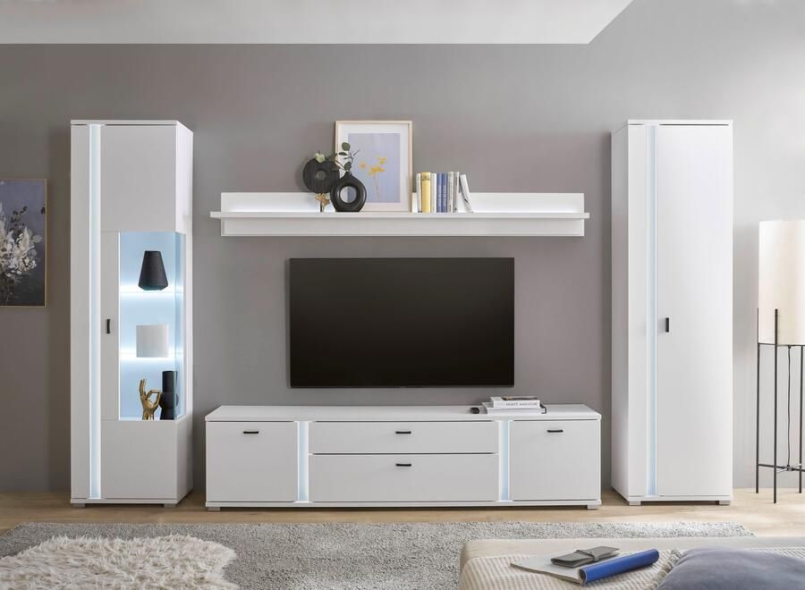 INOSIGN Wandmeubel Long Island in moderne trendkleur inclusief verticale verlichting breedte 330 cm (set 4-delig) - Foto 6