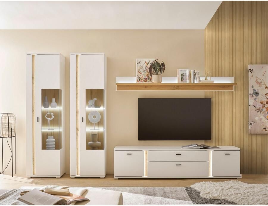 INOSIGN Wandmeubel Long Island in moderne trendkleur inclusief verticale verlichting breedte 330 cm (set 4-delig) - Foto 4