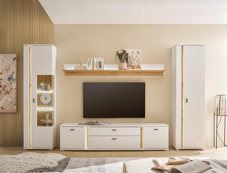 INOSIGN Wandmeubel Long Island in moderne trendkleur inclusief verticale verlichting breedte 330 cm (set 4-delig) - Foto 8