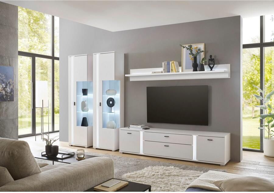 INOSIGN Wandmeubel Long Island in moderne trendkleur inclusief verticale verlichting breedte 330 cm (set 4-delig) - Foto 6