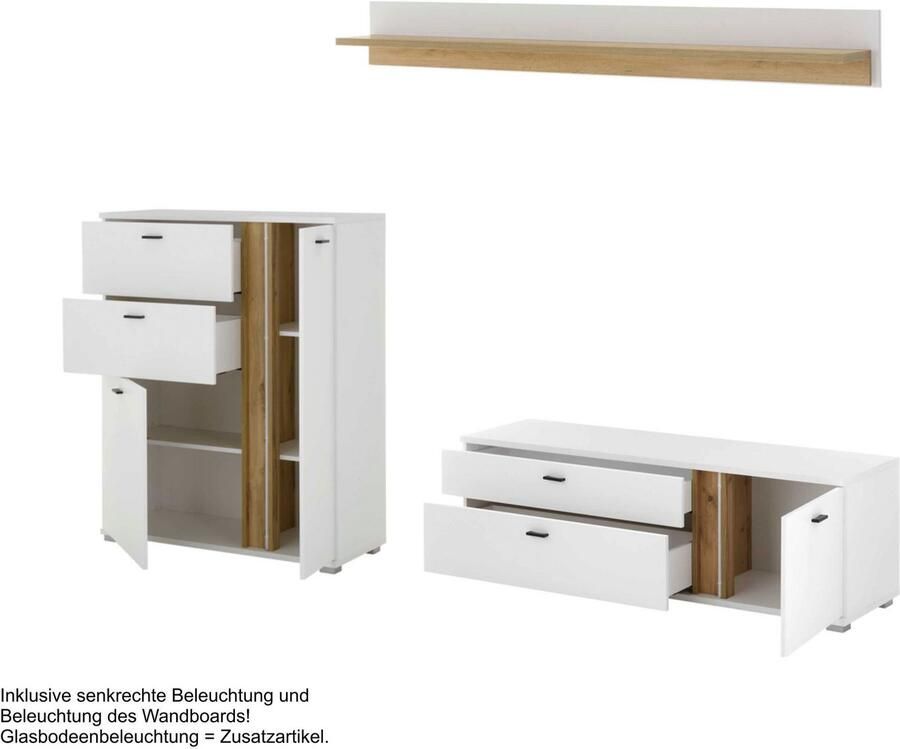 INOSIGN Wandmeubel Long Island in moderne trendkleur inclusief verticale verlichting breedte 260 cm (set 3-delig) - Foto 3