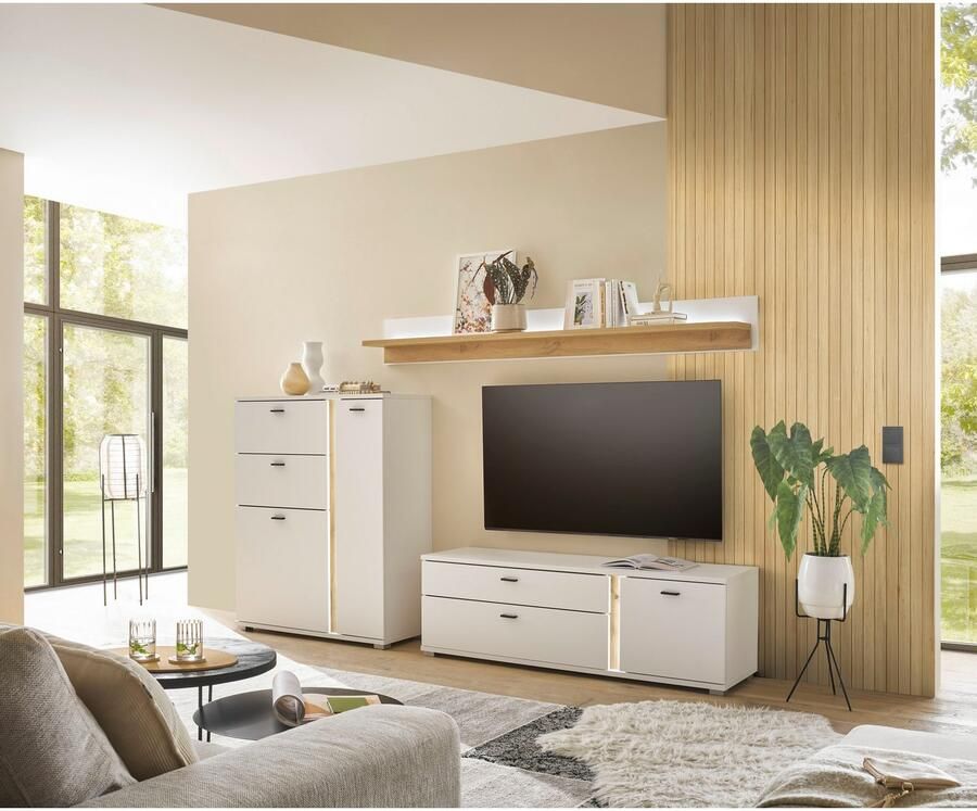 INOSIGN Tv-meubel Long Island in moderne trendkleur inclusief verticale verlichting breedte 150 cm (1 stuk)