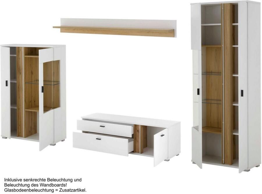 INOSIGN Wandmeubel Long Island in moderne trendkleur inclusief verticale verlichting breedte 330 cm (set 4-delig) - Foto 8