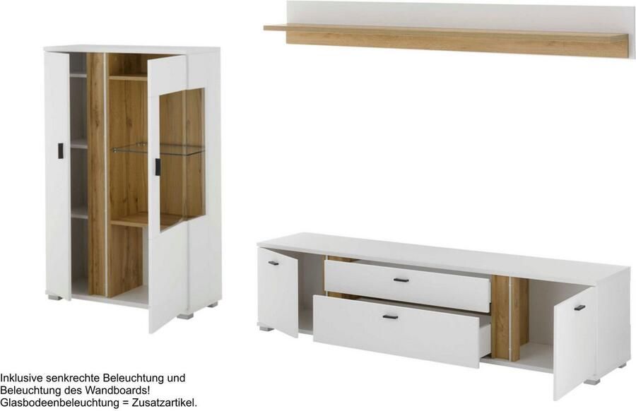 INOSIGN Wandmeubel Long Island in moderne trendkleur inclusief verticale verlichting breedte 290 cm (set 3-delig) - Foto 8