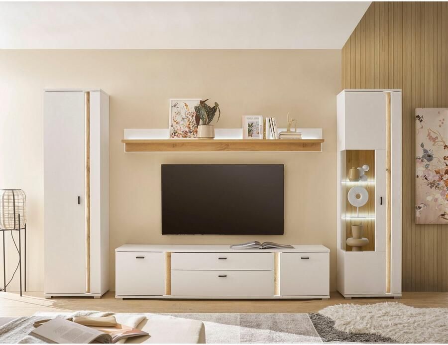 INOSIGN Wandmeubel Long Island in moderne trendkleur inclusief verticale verlichting breedte 330 cm (set 4-delig) - Foto 5