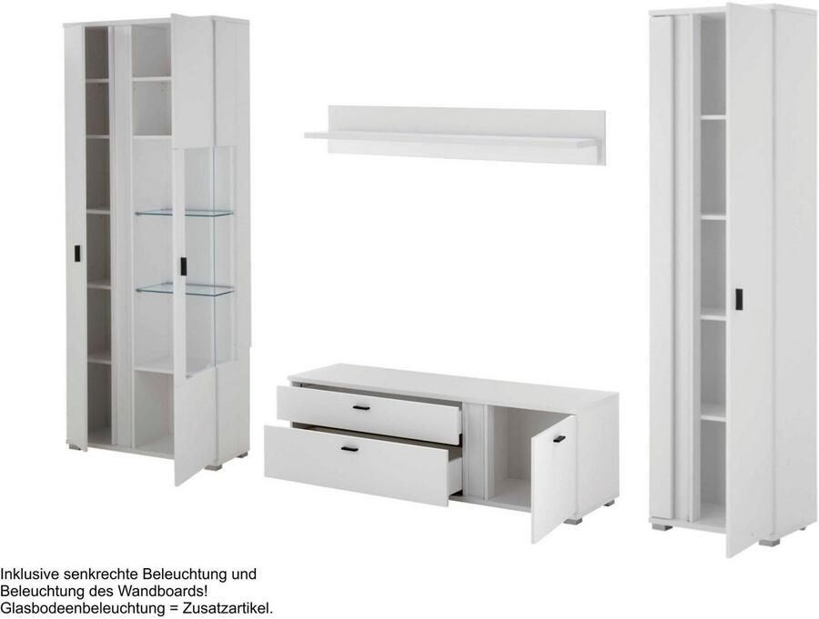 INOSIGN Wandmeubel Long Island in moderne trendkleur inclusief verticale verlichting breedte 305 cm (set 4-delig) - Foto 5