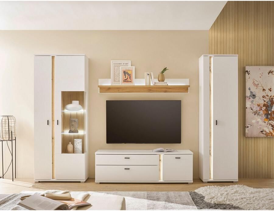 INOSIGN Wandmeubel Long Island in moderne trendkleur inclusief verticale verlichting breedte 305 cm (set 4-delig) - Foto 4