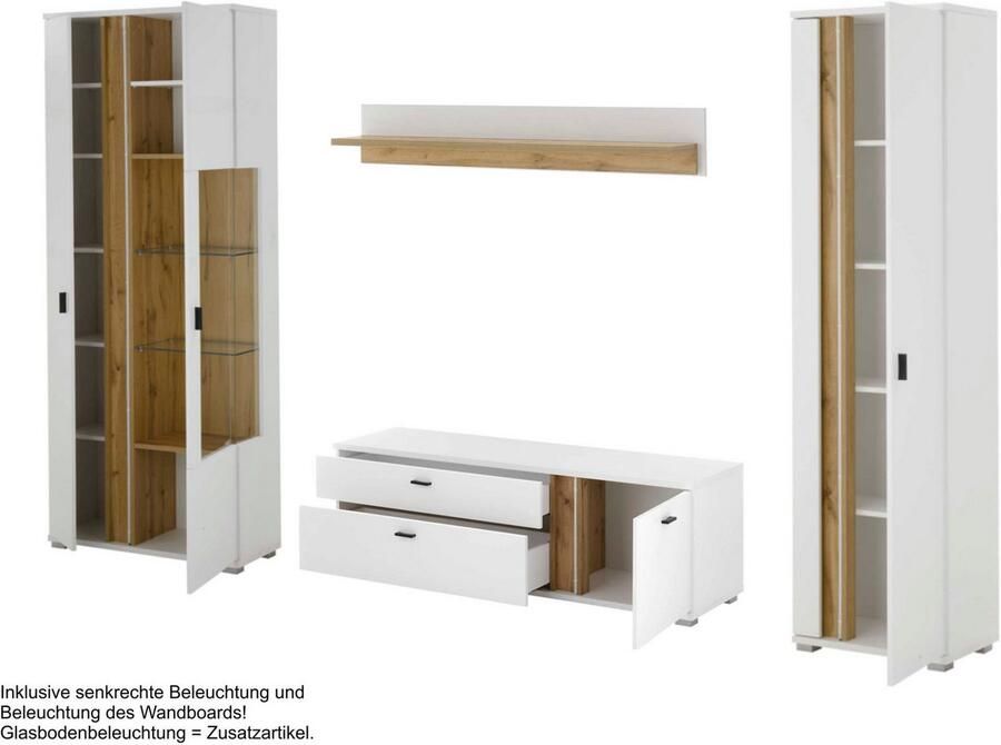 INOSIGN Wandmeubel Long Island in moderne trendkleur inclusief verticale verlichting breedte 305 cm (set 4-delig) - Foto 7