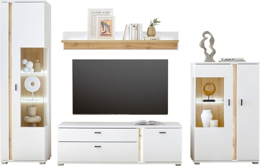 INOSIGN Wandmeubel Long Island in moderne trendkleur inclusief verticale verlichting breedte 305 cm (set 4-delig) - Foto 11