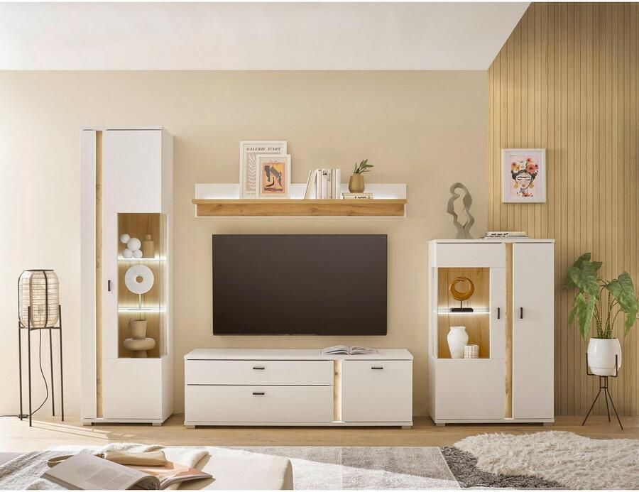 INOSIGN Wandmeubel Long Island in moderne trendkleur inclusief verticale verlichting breedte 305 cm (set 4-delig) - Foto 4