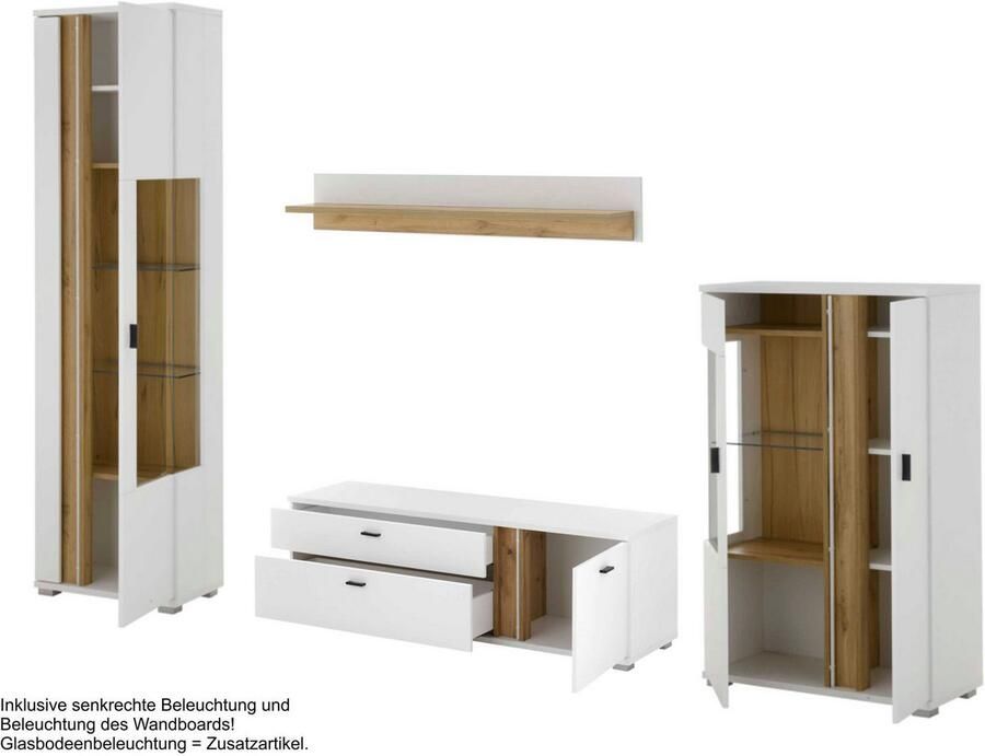 INOSIGN Wandmeubel Long Island in moderne trendkleur inclusief verticale verlichting breedte 305 cm (set 4-delig) - Foto 5