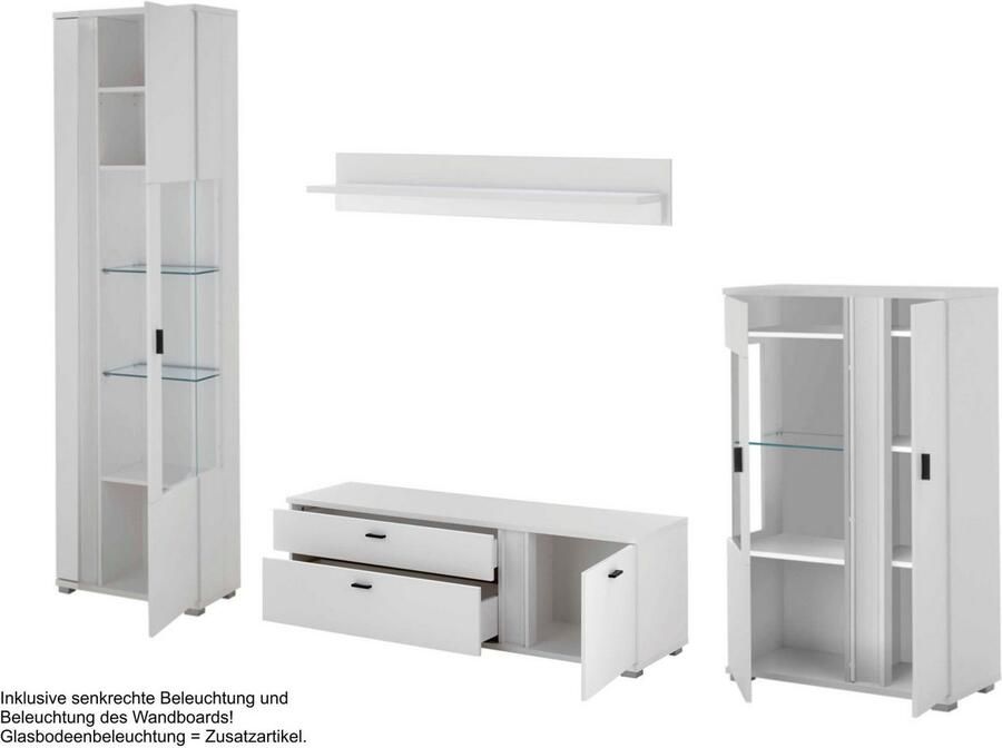 INOSIGN Wandmeubel Long Island in moderne trendkleur inclusief verticale verlichting breedte 305 cm (set 4-delig) - Foto 3