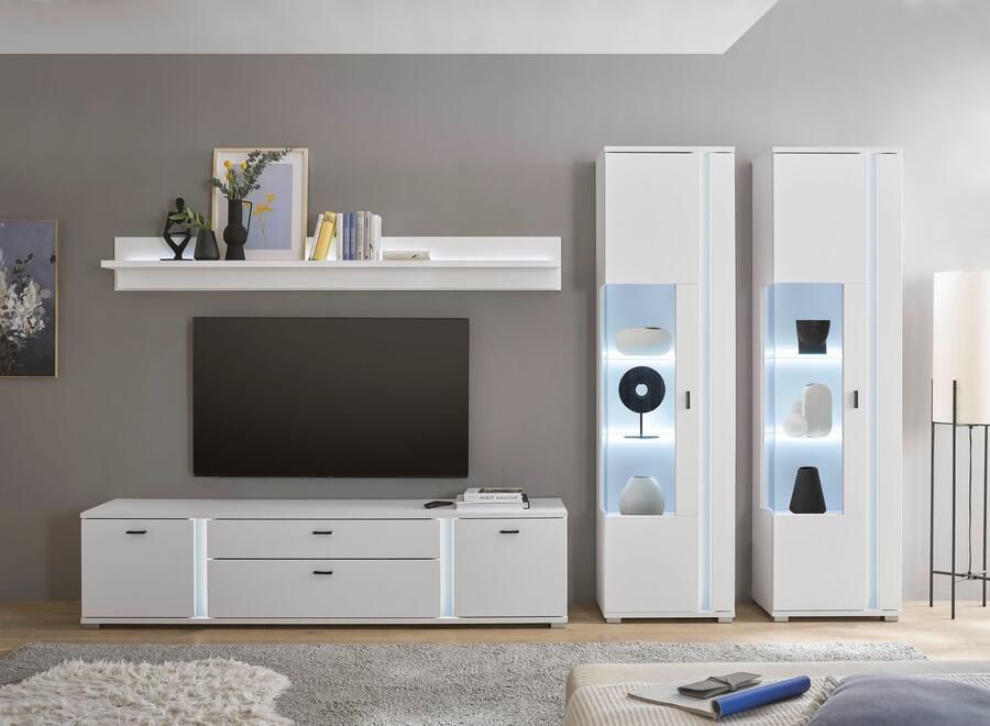 INOSIGN Wandmeubel Long Island in moderne trendkleur inclusief verticale verlichting breedte 330 cm (set 4-delig) - Foto 6