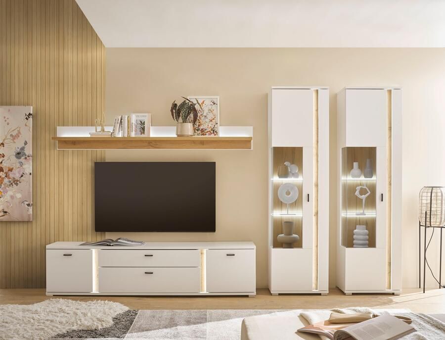 INOSIGN Wandmeubel Long Island in moderne trendkleur inclusief verticale verlichting breedte 330 cm (set 4-delig) - Foto 8