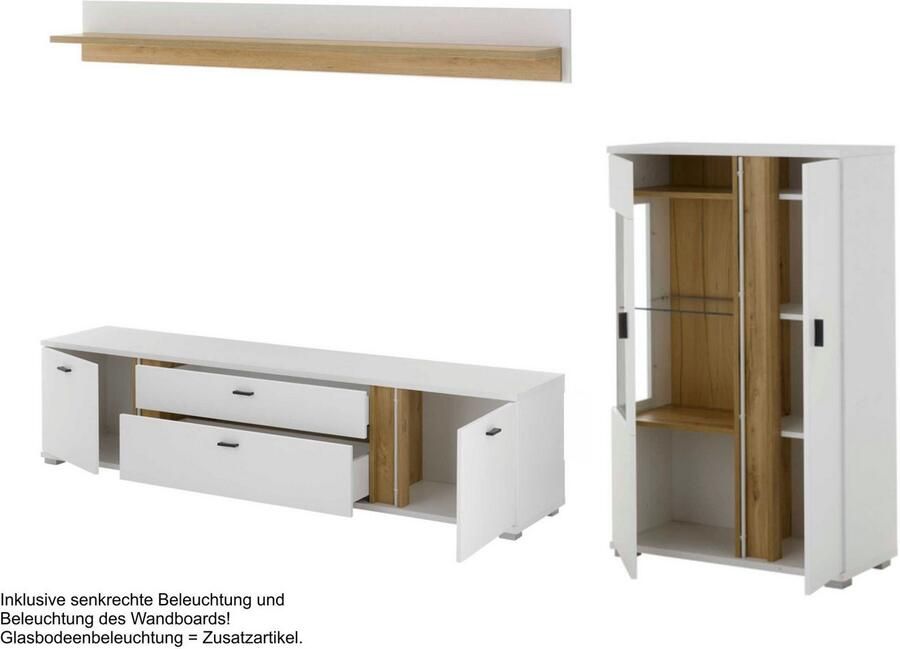 INOSIGN Wandmeubel Long Island in moderne trendkleur inclusief verticale verlichting breedte 290 cm (set 3-delig) - Foto 6