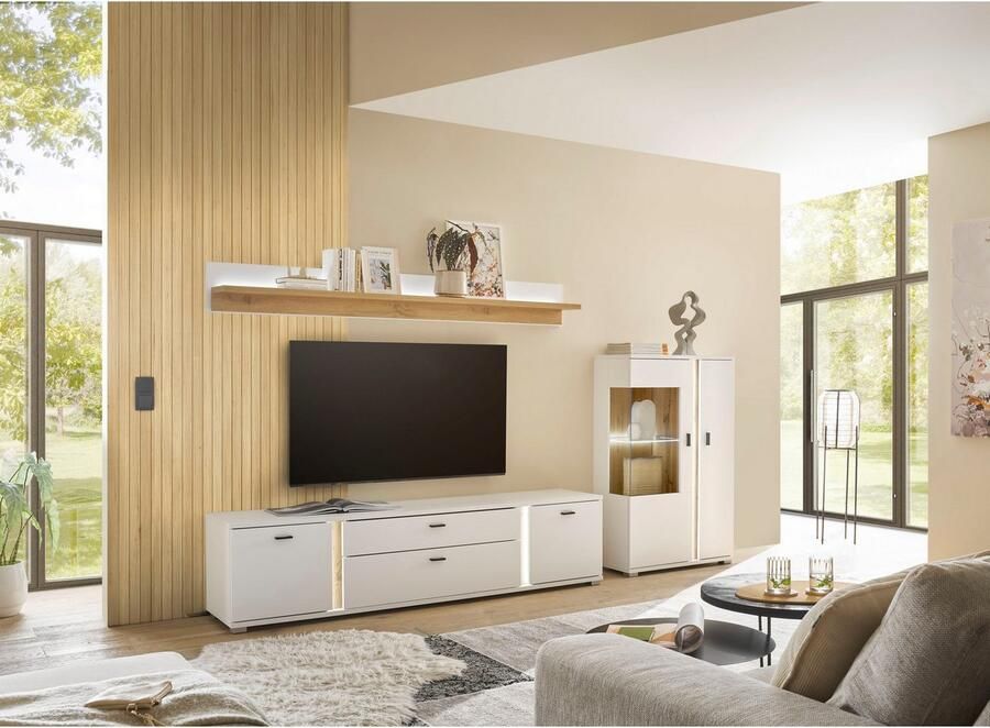 INOSIGN Tv-meubel Long Island in moderne trendkleur inclusief verticale verlichting breedte 200 cm (1 stuk) - Foto 2