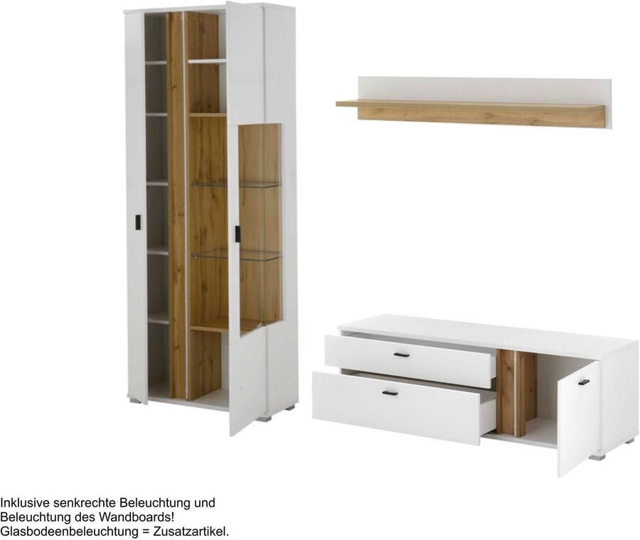 INOSIGN Wandmeubel Long Island in moderne trendkleur inclusief verticale verlichting breedte 240 cm (set 3-delig) - Foto 2