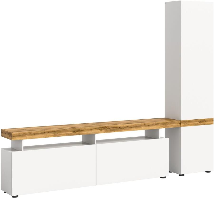 INOSIGN Wandmeubel Mambo Breedte 235 cm 2-kleurig greeploze fronten deur met push to open (2-delig)