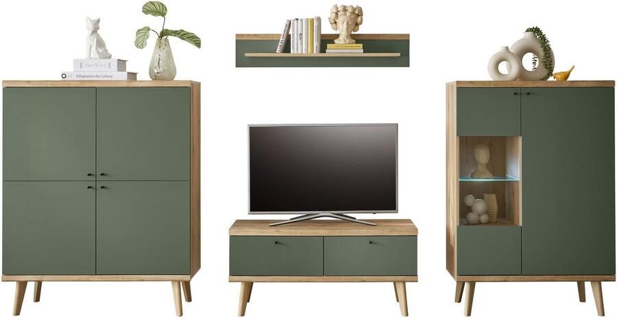 INOSIGN Wandmeubel MAVAS in moderne trendkleur handgrepen van metaal (zwart) breedte 324 cm (set 4-delig) - Foto 12