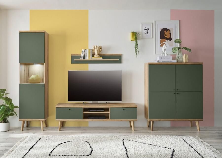 INOSIGN Wandmeubel MAVAS in moderne trendkleur handgrepen van metaal (zwart) breedte 337 cm (set 3-delig) - Foto 9