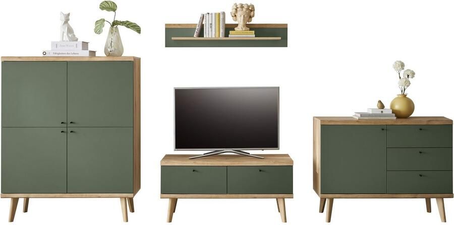 INOSIGN Wandmeubel MAVAS in moderne trendkleur handgrepen van metaal (zwart) breedte 341 cm (set 4-delig) - Foto 13