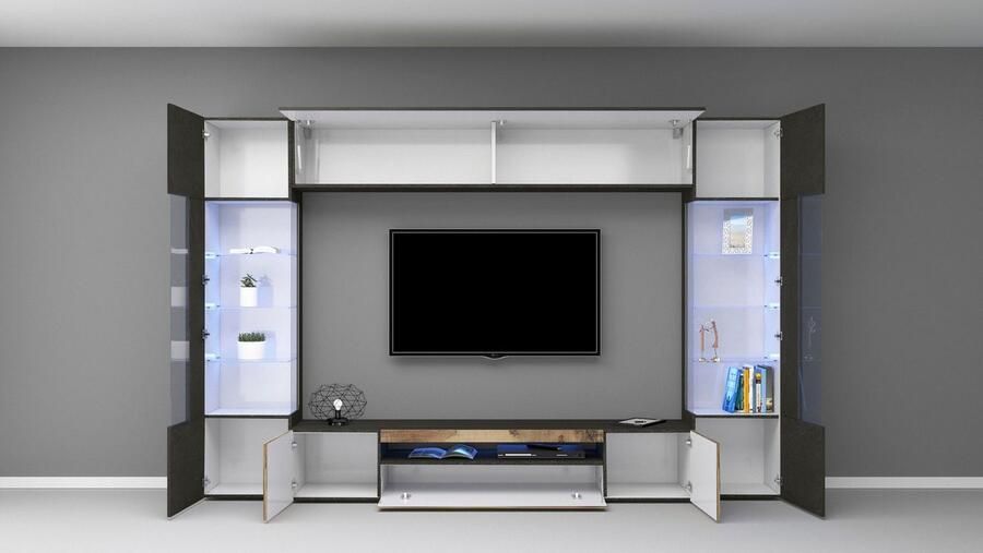 INOSIGN Wandmeubel New Egypt bestaande uit 2 opbergvitrines 1 lowboard 1 hangkast (4 stuks) - Foto 5