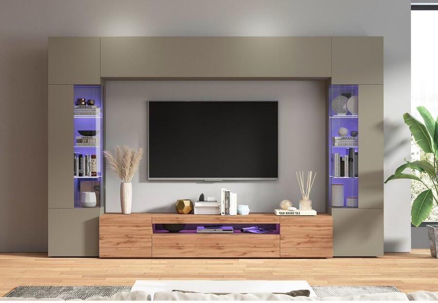 INOSIGN Wandmeubel New Egypt bestaande uit 2 opbergvitrines 1 lowboard 1 hangkast (4 stuks)