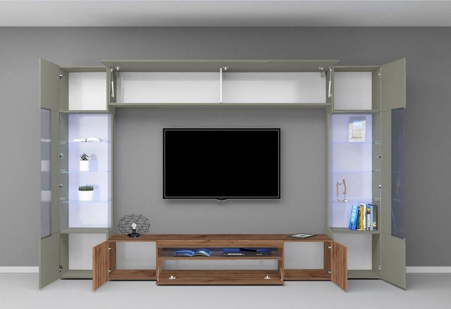 INOSIGN Wandmeubel New Egypt bestaande uit 2 opbergvitrines 1 lowboard 1 hangkast (4 stuks) - Foto 3