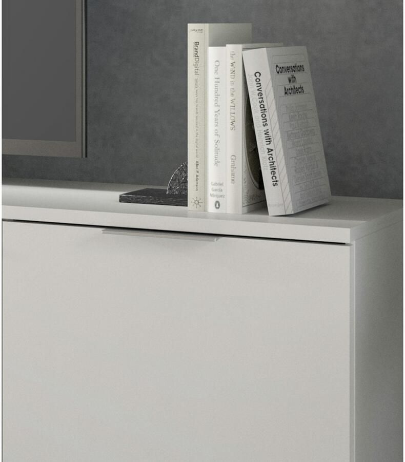 INOSIGN Wandmeubel Porto Breedte 250cm in Wit Beton nabootsing TV-wand mediakast lowboard vitrine wandplank (3 stuks) - Foto 2