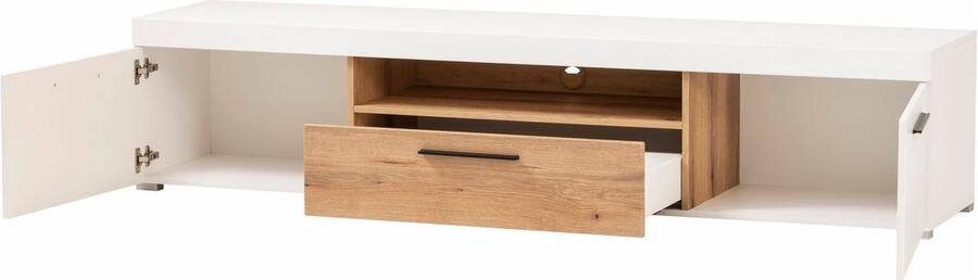 INOSIGN Wandmeubel Salerno moderne wandmeubel woonkamer-set Wit met Eik Evoke Decor (set 3-delig) - Foto 10