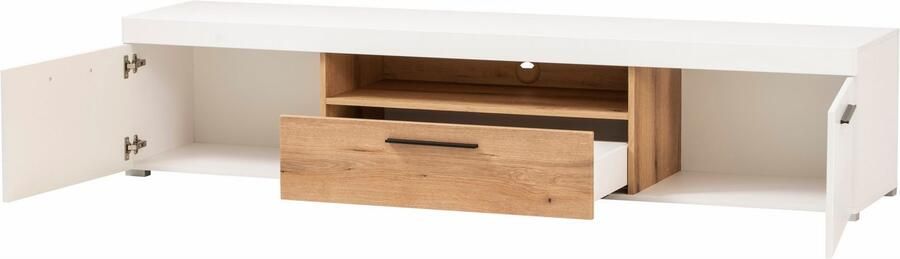 INOSIGN Wandmeubel Salerno moderne wandmeubel woonkamer-set Wit met Eik Evoke Decor (set 4-delig) - Foto 13