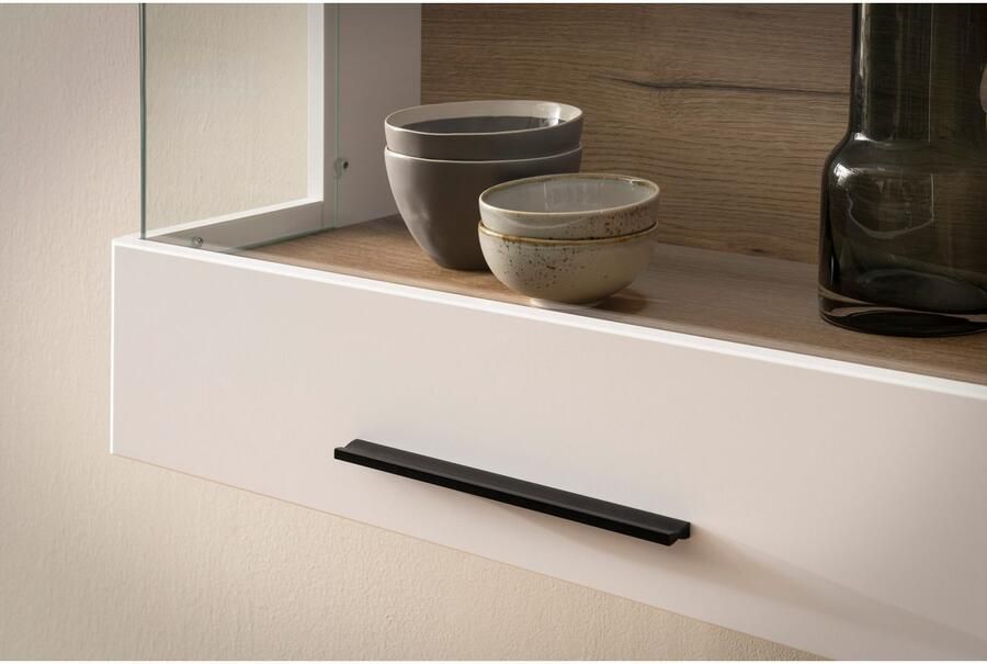 INOSIGN Wandmeubel Salerno moderne wandmeubel woonkamer-set Wit met Eik Evoke Decor (set 4-delig)