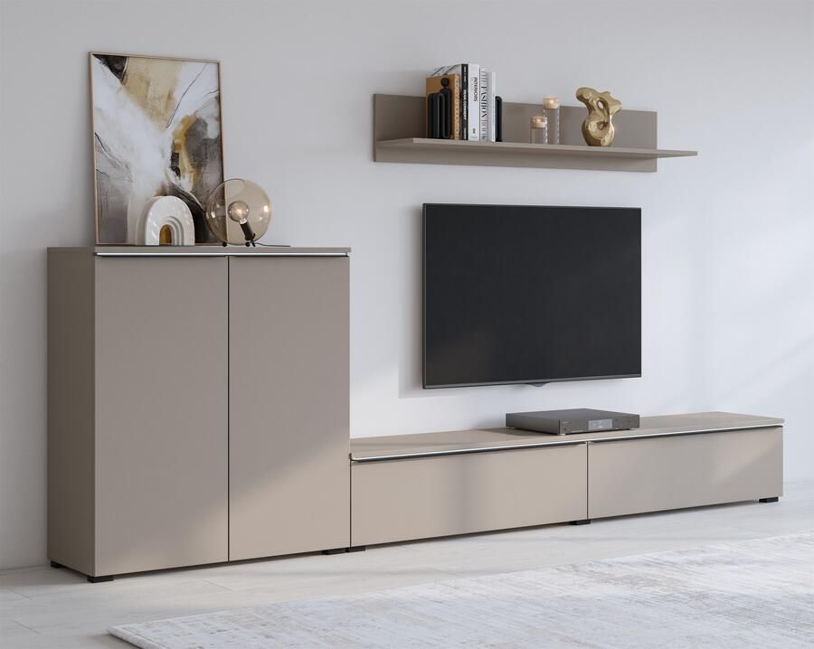 INOSIGN Wandmeubel Tana breedte 260 cm moderne wandmeubel Mediakast (set 3-delig) lowboard wandplank commode (3-delig) - Foto 6