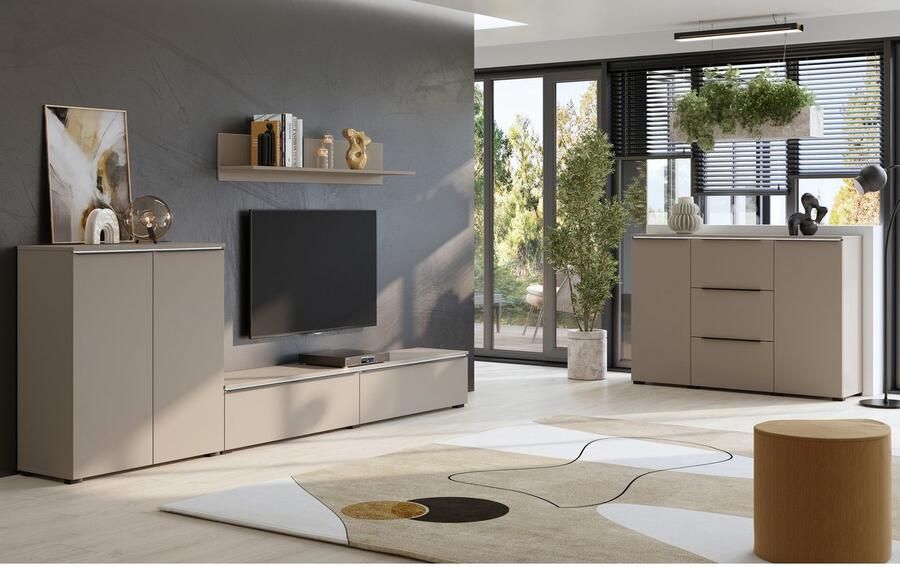 INOSIGN Wandmeubel Tana breedte 260 cm moderne wandmeubel Mediakast (set 3-delig) lowboard wandplank commode (3-delig) - Foto 5