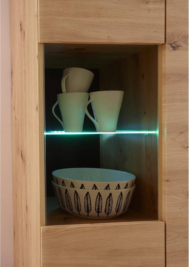 INOSIGN Wandmeubel Torge wandmeubel kastwand mediawand woonkamer-set bevat 1 vitrine 1 lowboard 1 highboard + 1 wandplank 344 cm breed (set 4-delig)