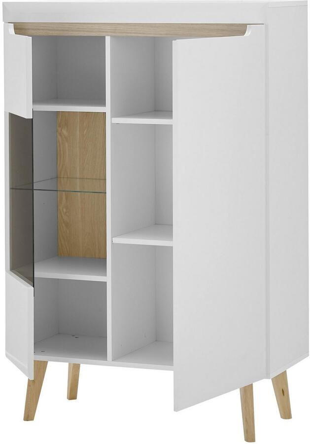 INOSIGN Wandmeubel Torge wandmeubel kastwand mediawand woonkamer-set bevat 1 vitrine 1 lowboard + 1 wandplank 270 cm breed (set 3-delig) - Foto 5