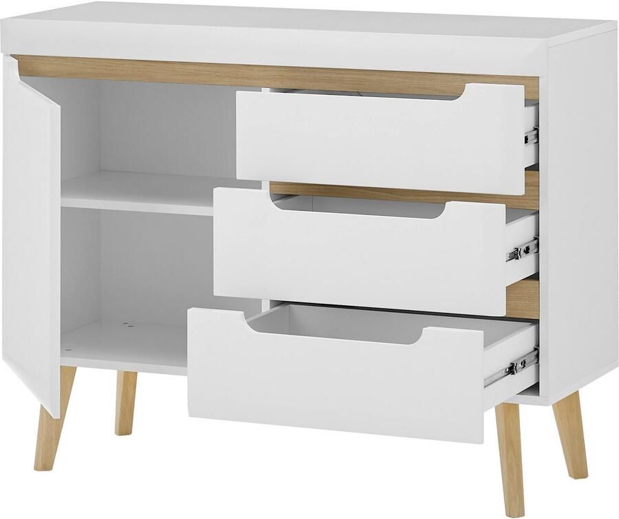 INOSIGN Wandmeubel Torge wandmeubel kastwand mediawand woonkamer-set bevat lowboard sideboard highboard + wandplank 361 cm breed (4-delig)