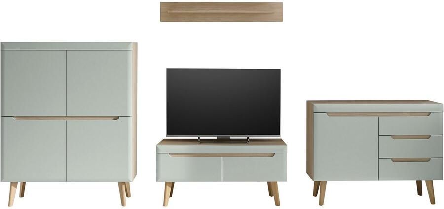 INOSIGN Wandmeubel Torge wandmeubel kastwand mediawand woonkamer-set bevat lowboard sideboard highboard + wandplank 361 cm breed (4-delig) - Foto 8