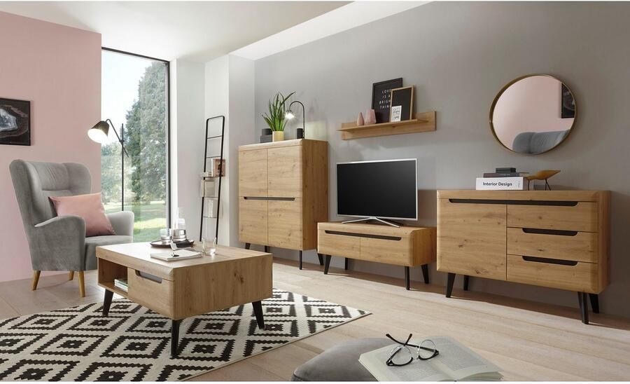 INOSIGN Wandmeubel Torge wandmeubel kastwand mediawand woonkamer-set bevat lowboard sideboard highboard + wandplank 361 cm breed (4 stuks) - Foto 4