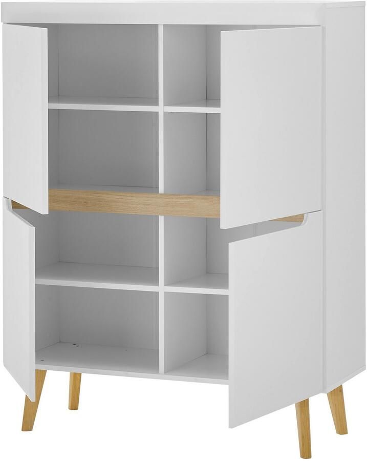 INOSIGN Wandmeubel Torge wandmeubel kastwand mediawand woonkamer-set bevat 1 vitrine 1 lowboard 1 highboard + 1 wandplank 360 cm breed (set 4-delig)