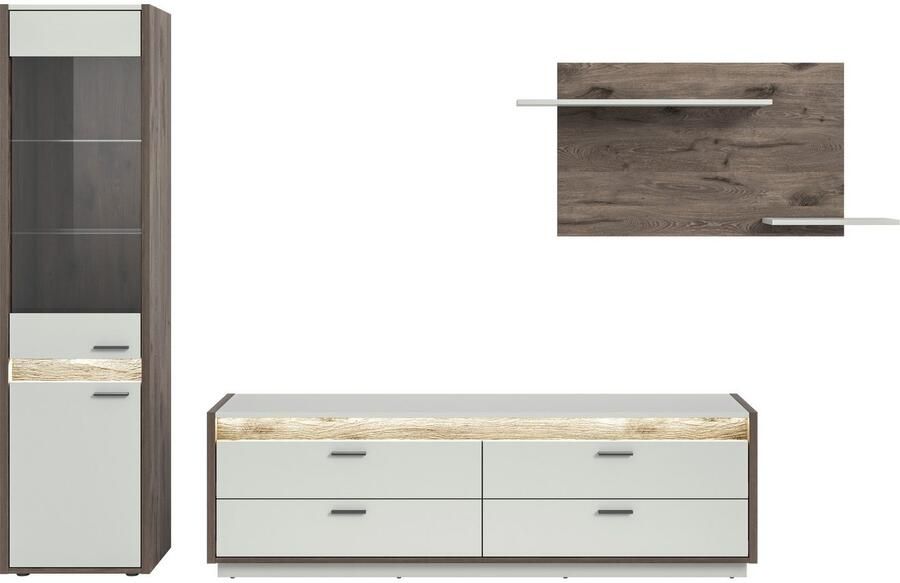 INOSIGN Wandmeubel Treviso Breedte 268 cm bestaand uit: 1x Vitrine 1x Lowboard en (3-delig) - Foto 3