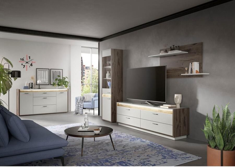 INOSIGN Wandmeubel Treviso Breedte 268 cm bestaand uit: 1x Vitrine 1x Lowboard en (3-delig) - Foto 2