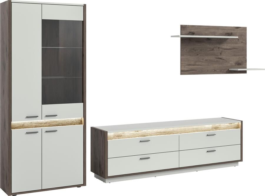 INOSIGN Wandmeubel Treviso Breedte 299 cm bestaand uit: 1x Vitrine 1x Lowboard en (3-delig) - Foto 5